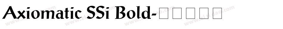 Axiomatic SSi Bold字体转换